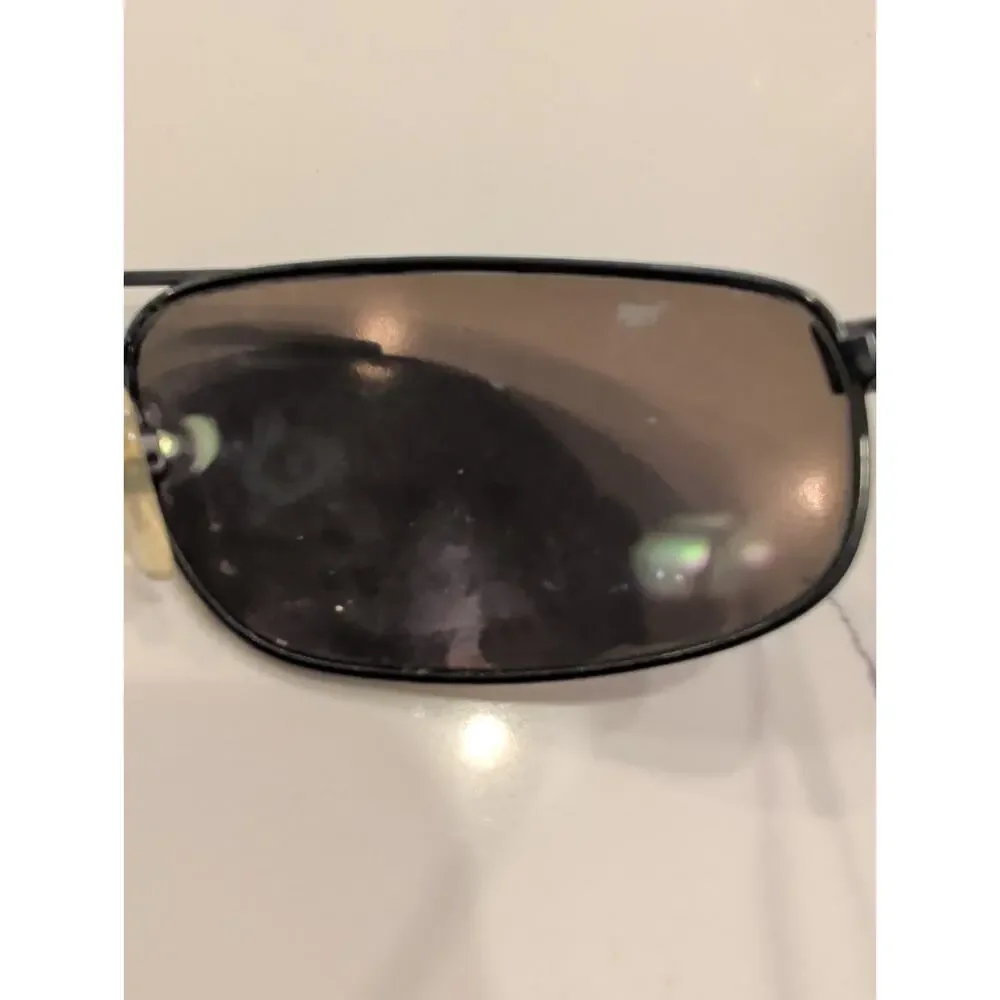 Revo 3014 001/62 Vintage Black Aviator Sunglasses Blue Mirror Lens Italy Wrap